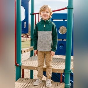 Mini Boden Boys Fleeve 1/4 Zipper Pullover Jacket 7-8 years Preppy School Fall